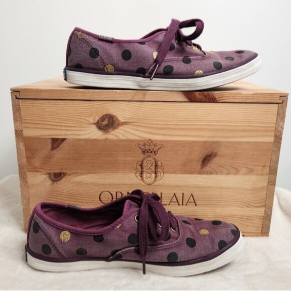 Keds x Taylor Swift Champion Gold  Black Polka Dot Low Top Sneakers Size 7 - Picture 2 of 14